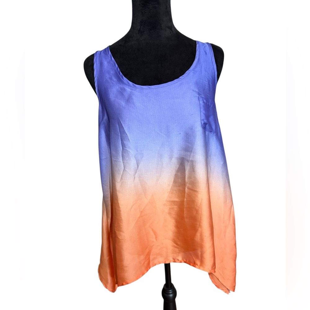 A.N.A. Women’s Purple Coral Gradiant Satin Racer Back Tank Top - Size M